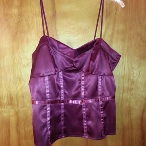 Maroon Spaghetti Strap Dress Top