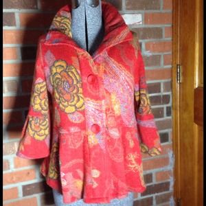 FLASH SALE Floral Print Knit Peplum Jacket