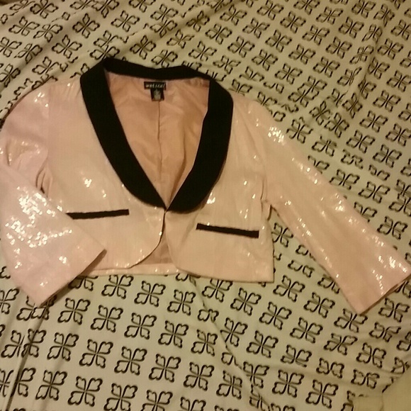 Sequined pink and black blazer