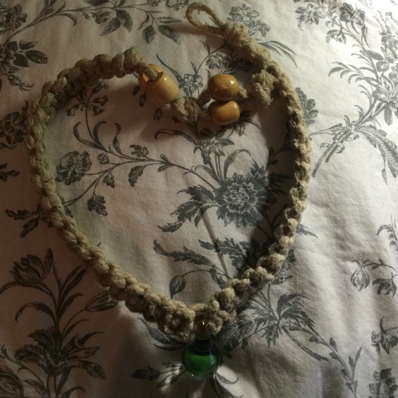 Hemp mushroom necklace