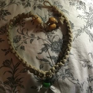 Hemp mushroom necklace