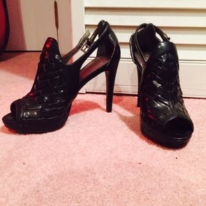 Black open-toed heels