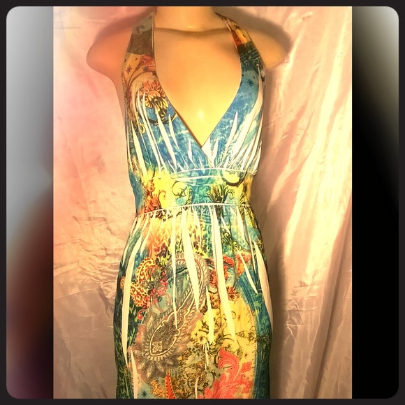 HALTER MULTIPRINT TATTOO LIKE DRESS