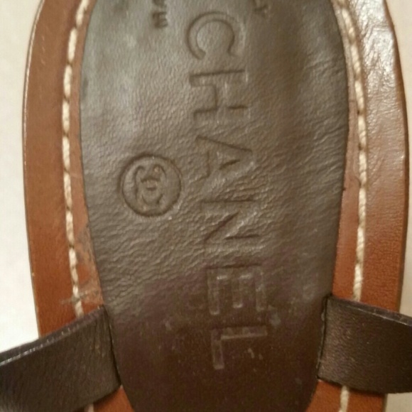 SIZE 9.5/10 CHANEL Dark Brown Ankle Strap Sandals - Picture 2 of 4