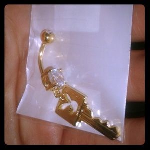 Authentic Gold & Diamond Playboy Bellyring NIP