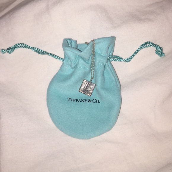 Tiffany and Co. Silver Square Pendant Necklace