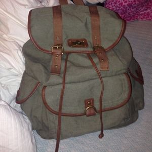 Green canvas back pack!