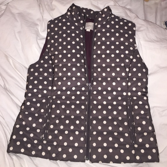 Ann Taylor LOFT polka dot vest size medium