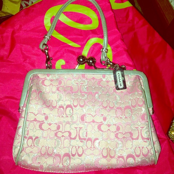 RARE pink coach clutch