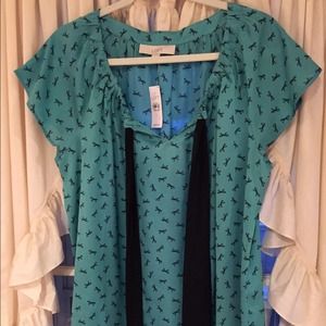 LOFT tie-neck blouse