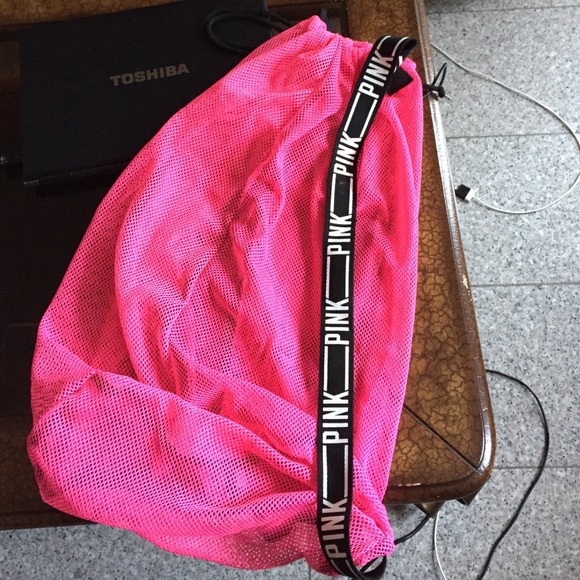Pink Mesh Gym Bag