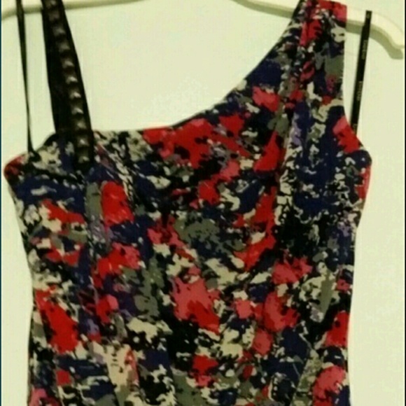 Great party top! Add Edge! Bebe top studded strap