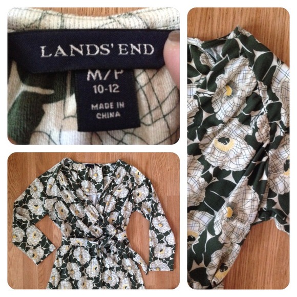 🚫Sold🚫Lands' End floral faux wrap dress sz M - Picture 4 of 4