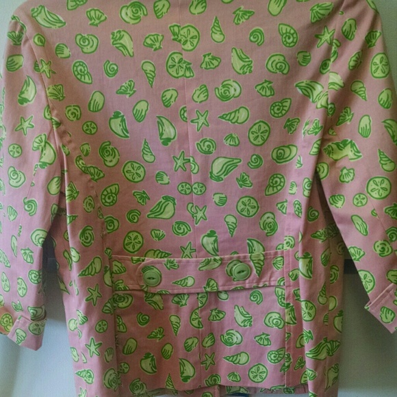 Pink and lime green jacket. Shell pattern. - Picture 2 of 3