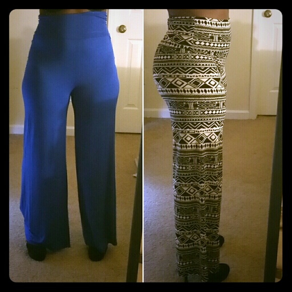 **BOGO** 2 palazzo pants- Royal Blue and Aztec