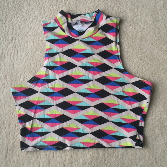 Crop top with mock neck