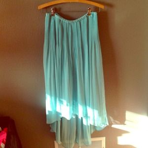 Flowy seafoam green long skirt