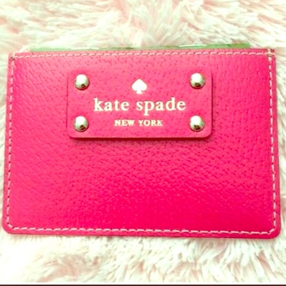 Red leather Kate Spade card wallet