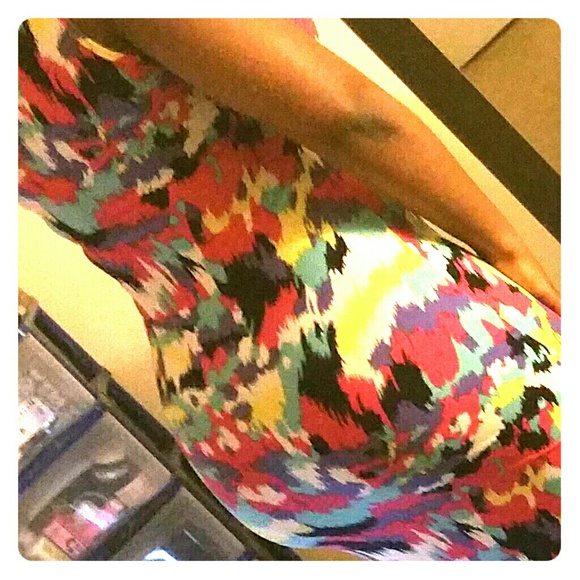 Multi color, Knee length bodycon Stretch dress
