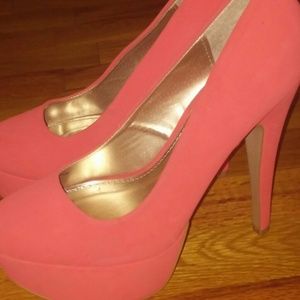 Neon orange heels