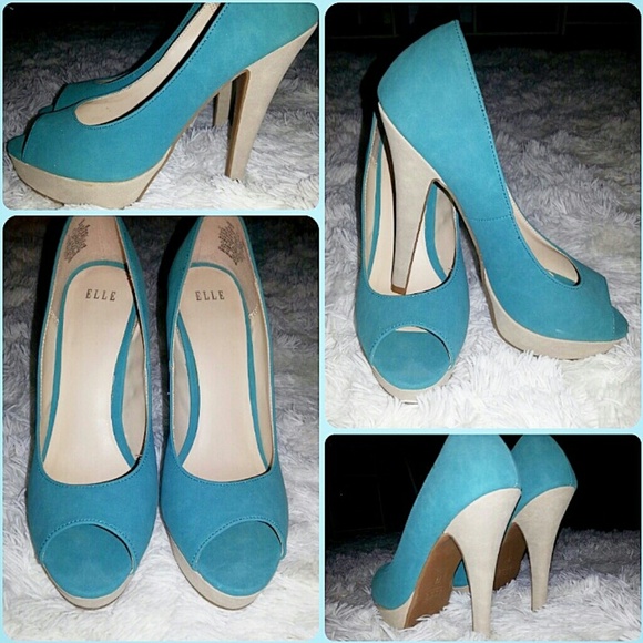 TEAL ELLE OPENTOE PUMPS