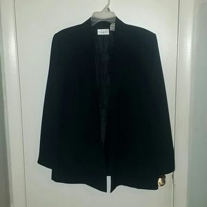 Villager by Liz Claiborne Navy Blazer/Suit Jacket