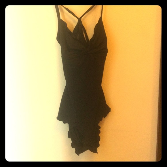 Black one-piece cutout bathing suit size 6/8
