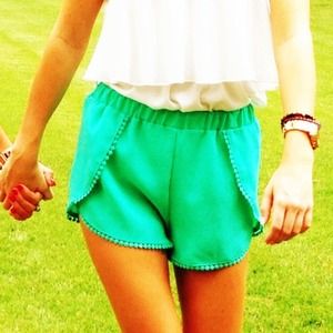 Mint green shorts