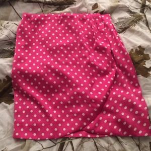 Chaus, Size 12, pencil skirt, pink with white dots