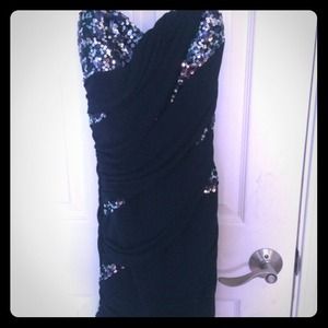 Sequin strapless homecoming/prom dress