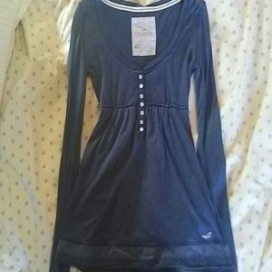 Blue babydoll Henley top
