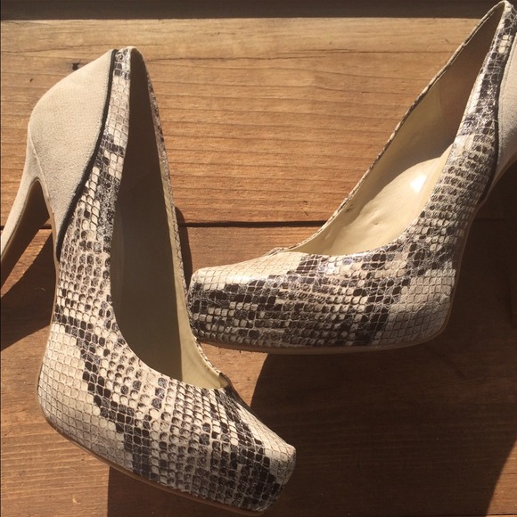 BCBGeneration Snakeskin & Suede Heels