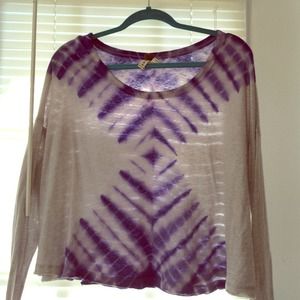 We the Free grey&purple tie dye crop