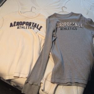 2 areopostale long sleeve waffle shirts
