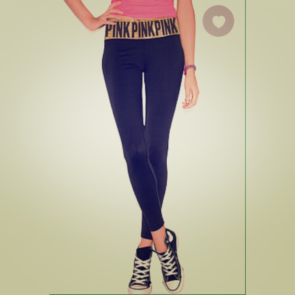 PINK Victoria's Secret Pants - Reversible PINK Victoria's Secret black yoga pants