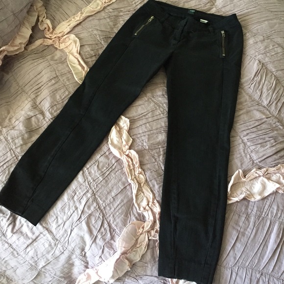 J.Crew City Fit Zipper Black Pants