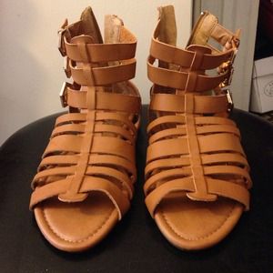 Tan gladiator sandals
