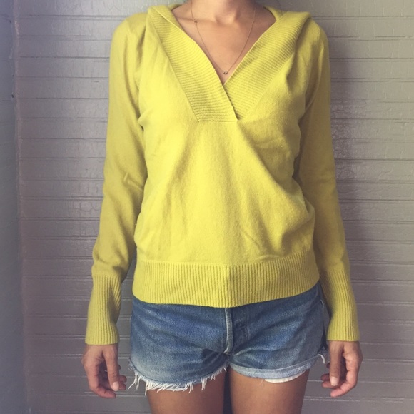 Jcrew green hooded sweater, sz s