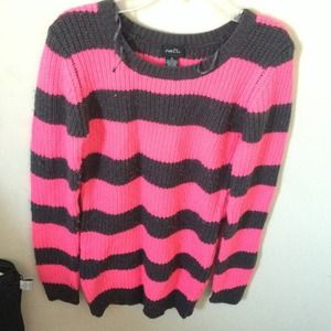 Gray and Pink stripped sweater dress
