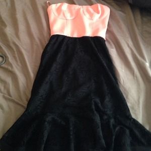 Black and coral dress