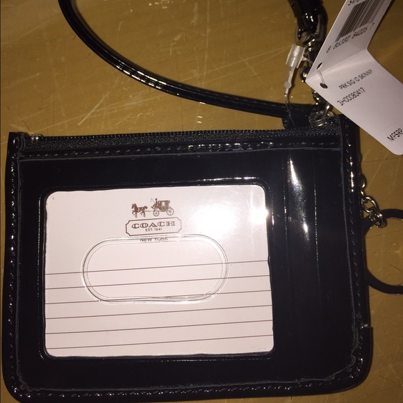 NWT black coach coin purse - Picture 2 of 4