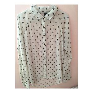 Skull Button Down Top