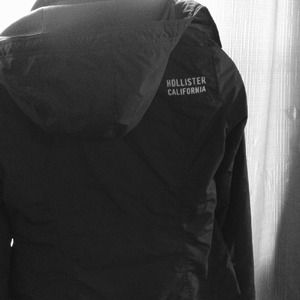 Green Hollister all weather coat