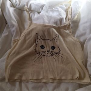 Cat crop tee