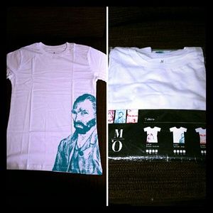 Bundle White T-shirt Van Gogh with Minion Tshirt