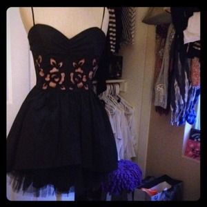 Black floral Betsy Johnston dress