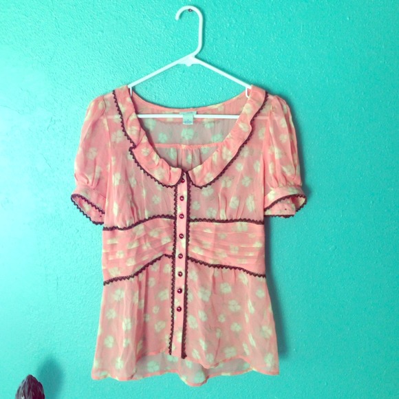 Anthropologie Tops - SALE! Odille 100% Silk Sheer Blouse