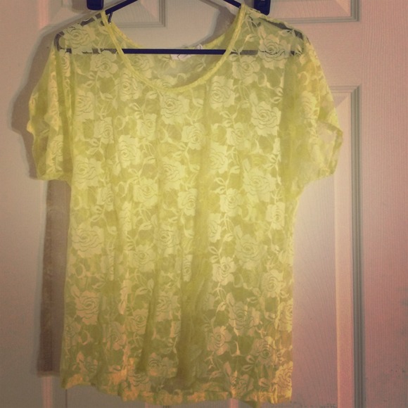 Yellow lace forever 21 top