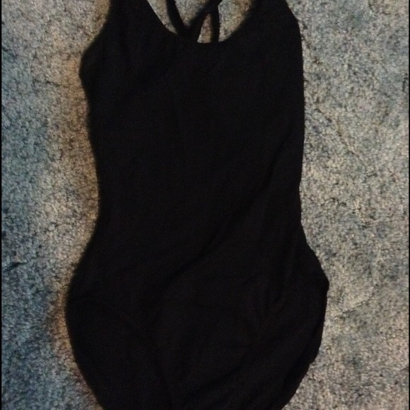 Black Strappy Back Leotard NWOT