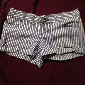 Navy Striped Shorts